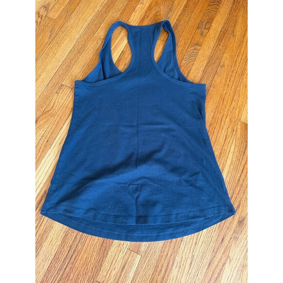 Chin Up I Dont Sweat I Sparkle Navy Racerback Tank Top Large - Picture 5 of 5